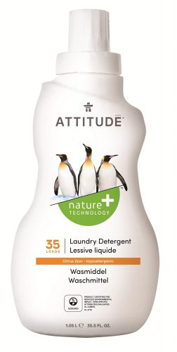 Attitude, Płyn do prania, Skórka Cytrynowa (Citrus Zest), 35 prań, 1050 ml