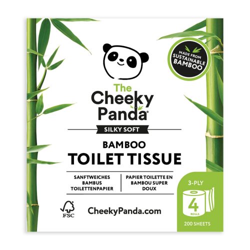 Cheeky Panda, Papier toaletowy trzywarstwowy, 4 rolki, 800 listków