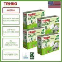 TRI-BIO, Ekologiczne Tabletki do Zmywarki All in One, 25 szt. - 4 opakowania, 100 tabletek