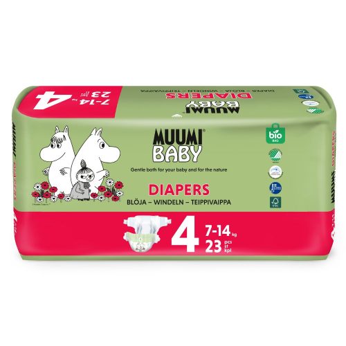 Muumi Baby, Pieluszki ekologiczne 4 (7-14kg), 23 szt.