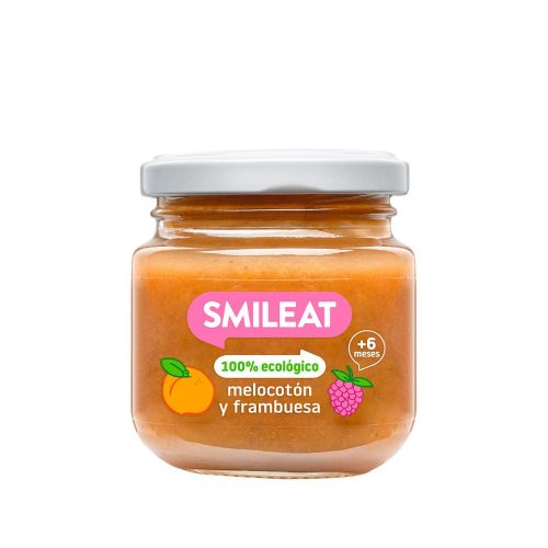 Smileat, BIO Deser z ekologicznymi brzoskwiniami i malinami 6m+, 130g