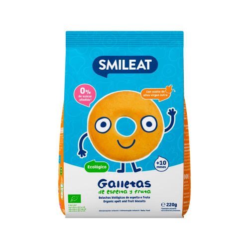 Smileat, Ekologiczne herbatniki z orkiszu i jabłka, 220g