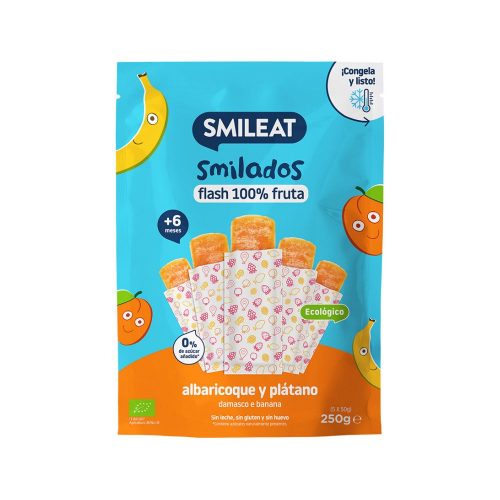 Smileat, BIO Smilados, Lody owocowe do mrożenia o smaku moreli i banana 6m+, 5x50g