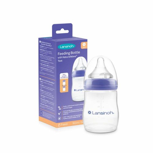 Lansinoh, Butelka plastikowa ze smoczkiem NaturalWave Teat, 160 ml